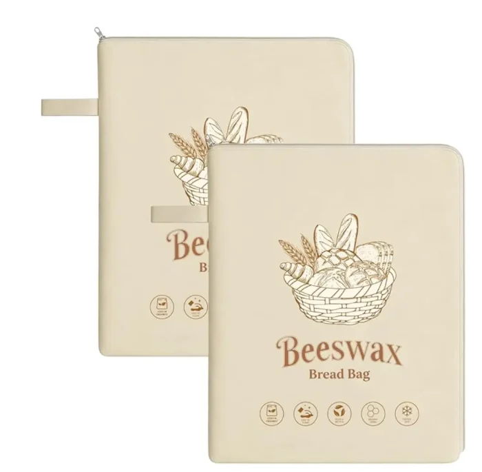 2 Pack Reusable Bread Bags Large capacity 13 * 17'' Reusable Produce Bags with Sealing Zip to Keep Fresh - Image 1