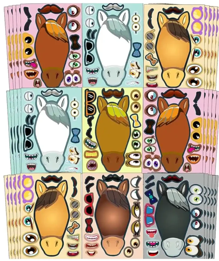 1_副本-2-1.webp OuMuaMua 30pcs Kids Birthday Party Favors - Make Your Own Horse Stickers, Spirit Horse Toy Stickers for Kids Birthday Party Game Activities Decorations - Image 1