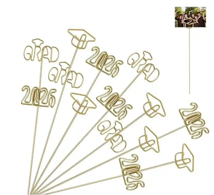 1_副本-9.webp 18Pcs 2026 Graduation Gold Photo Holders for Table Centerpieces, Grad Cap Picture Display Table Number Holders Card Stands for Class of 2026 Congrats Grad Anniversary Party Decor Supplies, 11.8 Inch - Image 1