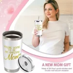 New Mom Gifts For Women First Time Mom Christmas Gifts for Expecting to be Mother 20oz White Insulated Stainless Steel Tumbler Mother’s Day Birthday Baby Showers Gender Reveals Presents - Image 2