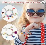 Christmas Advent Calendar Bracelets 2025 for Girls 24 Days Xmas Countdown Calendar DIY Jewelry Making Kit Gift 22 Charm Beads 2 Bracelets for Kids Teens Women - Image 2