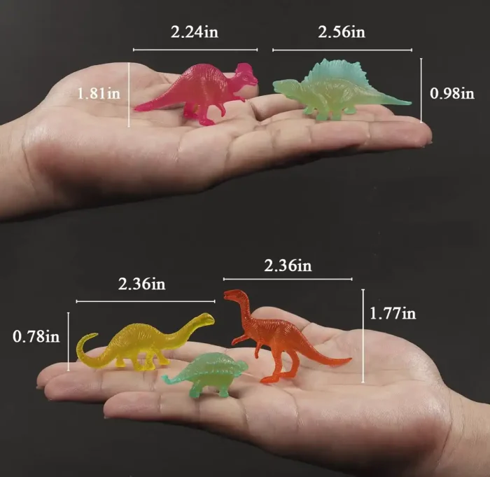 OuMuaMua 78pcs Glow in the Dark Dinosaur Toys Set, Mini Plastic Realistic Dinosaur Figures Glow Toys for Kids Goody Bag Stuffers, Dinosaurs Theme Party Favors Supplies - Image 2
