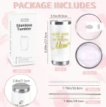 New Mom Gifts For Women First Time Mom Christmas Gifts for Expecting to be Mother 20oz White Insulated Stainless Steel Tumbler Mother’s Day Birthday Baby Showers Gender Reveals Presents - Image 4