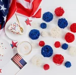 GuassLee 18pcs 4th of July Patriotic Decorative Balls Rattan Decoration - Red Blue White Balls for Independence Day Home Decor Craft Vase Bowl Filler Table Party Supplies Decorations - Image 3