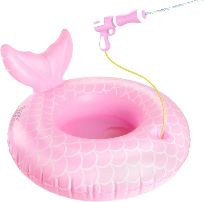 61-O66xcAlL._AC_SL1500.webp Mermaid Pool Float Toys with Water Gun for Girls Kids 3-5 Years Old, Inflatable Pool Floats for Toddlers Swim Floats Kids Beach Toys - Image 1