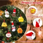 Christmas Tree Plush Ornaments, 12 Pcs Small Plush Christmas Hanging Ornaments Set, Soft Mini Stuffed Animal Toys for Mini Xmas Tree Hanging Decorations Supplies - Image 4