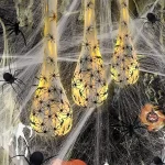 3pcs Halloween Hanging Decorations Spider Egg Sacs - 41 Inch Spider Egg Decoration with Led Lights for Yard Lawn Tree Halloween Party Decorations Indoor Outdoor