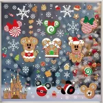 Christmas Gingerbread Window Cling Decorations - 12 Sheets Double-Sided Christmas Gingerbread Sticker for Window Decor, Mouse, Castle, Snowflake Stickers for Indoor Office Home Decor - Image 2