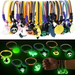 OuMuaMua Kids Halloween Party Favors Zipper Bracelets, 28 Pack Glow in the Dark Halloween Zipper Wristbands for Kids Gifts, Giveaways,Goodie Bag Fillers