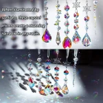 GuassLee Christmas Crystal Prism Ornaments for Christmas Tree - 6pcs Iridescent Teardrop Crystal Glass Sun Catcher for Christmas Decorations Indoor Tree Birthday Party Decor - Image 3